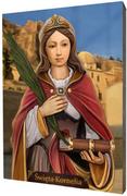 Dewocjonalia - Art christiana Święta Kornelia, obraz na desce lipowej ACHD050 - miniaturka - grafika 1