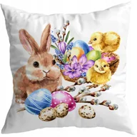 Poszewki na poduszki - POSZEWKA WIELKANOC DEKORACYJNA 50X50 CM ŚWIĄTECZNA ZAJĄCZEK KRÓLIK WZÓR 215 - miniaturka - grafika 1