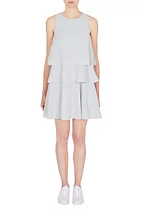 Armani Exchange Damska sukienka mini z falbanami z tyłu, szary, XS - Sukienki - miniaturka - grafika 1