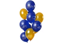 Balony i akcesoria - Folat Zestaw balonów Happy Birthday granatowo-złoty - 30 cm - 12 szt. F66005 - miniaturka - grafika 1