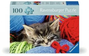 Ravensburger, Puzzle 100: Kot z włóczką (12001363). Wiek: 8+ - Puzzle - miniaturka - grafika 1