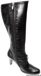 BnW Kozaki czarne w stylu retro słupek 8 cm - Kozaki damskie - miniaturka - grafika 1