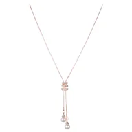 Łańcuszki - Naszyjnik Złoty Długi Łańcuszek Zawieszka Perły Cyrkonie Subtelny Efektowny - miniaturka - grafika 1