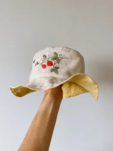 Kapelusz lniany [NA ZAMÓWIENIE] - Czapki dla dzieci - miniaturka - grafika 1