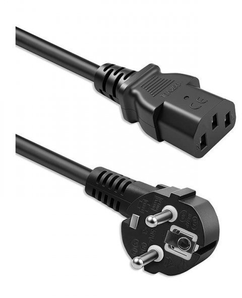 Kabel zasilający Qoltec Kabel zasilający Qoltec wtyczka kątowa SCHUKO CEE 7/7 E/F IEC C13 3x1.0mm2 5m