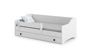 Łóżka - Eryk - łóżko pojedyncze 180x80 z szufladą, barierką i materacem - miniaturka - grafika 1