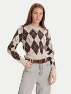 Swetry damskie - Vero Moda Kardigan Halo 10342792 Brązowy Regular Fit - miniaturka - grafika 1