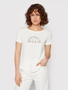 Koszulki sportowe damskie - Roxy T-Shirt Oceanaholic ERJZT05354 Biały Relaxed Fit - grafika 1