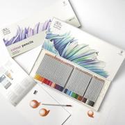 Kredki, ołówki, pastele i pisaki - Winsor & Newton zestaw kredek - 48 kolorów + temperówka + blok papieru - miniaturka - grafika 1