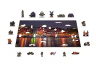 Puzzle - Drewniane puzzle z figurkami Amsterdam by Night L - miniaturka - grafika 1