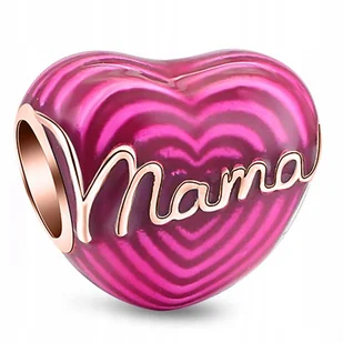 Charms Serce Mama Mother różowe złoto 925 - Wisiorki - miniaturka - grafika 1