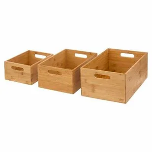 Zestaw 3 pudełek bambusowych z uchwytami - Pudła i pojemniki do przechowywania - miniaturka - grafika 1