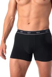 Bokserki męskie bawełniane gładkie o klasycznym kroju czarne MXH 222 Key - Majtki męskie - miniaturka - grafika 1