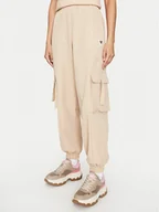 Spodnie damskie - Guess Spodnie cargo Aurelie V4YB06 WG982 Beżowy Regular Fit - miniaturka - grafika 1