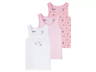 Koszulki dla dziewczynek - LUPILU LUPILU Podkoszulki dziewczęce z ozdobną kokardą, 3 sztuki (86/92, Różowy/biały) 4055334445580 - grafika 1