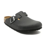 Klapki i japonki męskie - Birkenstock Skórzane klapki Boston - miniaturka - grafika 1