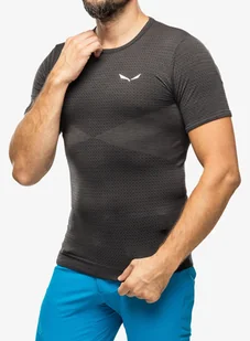 Koszulka męska Salewa Zebru Medium Warm Amr T-Shirt - onyx - Koszulki męskie - miniaturka - grafika 1