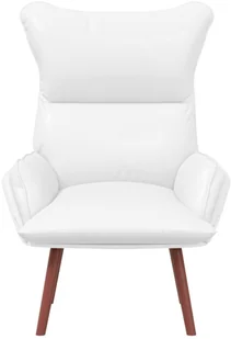 Fotel relaksacyjny vidaXL z białej sztucznej skóry - Fotele - miniaturka - grafika 1