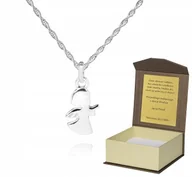 Biżuteria dla dzieci - Srebrny łańcuszek 45cm ANIOŁEK Komunia Chrzest S1Z49 - miniaturka - grafika 1