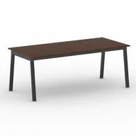 Stoły i stoliki do biura - B2B Partner Stół PRIMO BASIC z czarnym stelażem, 2000 x 900 x 750 mm, orzech 499348 - miniaturka - grafika 1