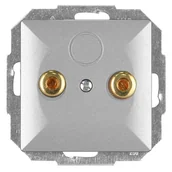 Gniazdka elektryczne - Abex Perła srebrny gniazdo głośnikowe PT-2GP PT-2GP-srebrny - miniaturka - grafika 1