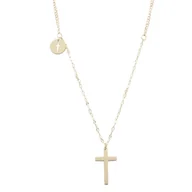 Naszyjniki - Naszyjnik z krzyzykiem stal chirurgiczna złoty - miniaturka - grafika 1