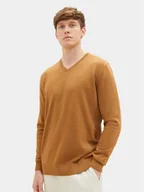 Swetry męskie - Tom Tailor Sweter 1027665 Brązowy Regular Fit - miniaturka - grafika 1