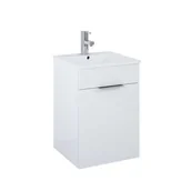 Szafki łazienkowe - Zestaw szafka łazienkowa z umywalką Qubo biała 58 cm Elita - miniaturka - grafika 1