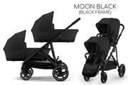 Wózki dziecięce - Cybex GAZELLE S 2w1 TWIN Moon Black (Black Frame) - miniaturka - grafika 1