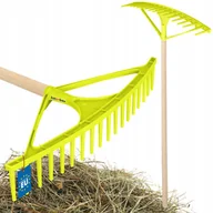 Grabie i motyki - GRABIE GRABKI OGRODOWE PLASTIKOWE 18-ZĘBNE DO LIŚCI TRAWY SIANA Z TRZONKIEM - miniaturka - grafika 1