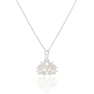 Naszyjniki - Naszyjnik Srebrny Z Kwiatem Lotosu 45 Cm - miniaturka - grafika 1