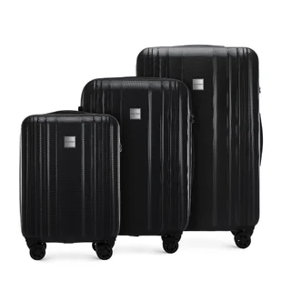 Zestaw walizek z polikarbonu plaster miodu czarny - Walizki Zestaw walizek z polikarbonu plaster miodu czarny - Walizki - miniaturka - grafika 1