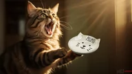 Miski dla kotów - Miska ceramiczna dla kota 13cm biała - miniaturka - grafika 1
