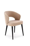 Krzesła - Mirek 6 krzesło tapicerowane beżowe nogi czarne - miniaturka - grafika 1