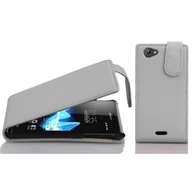 Etui i futerały do telefonów - Cadorabo pokrowiec ochronny na Sony Xperia J w kolorze białym Etui z klapką na telefon komórkowy Etui Pokrowiec imitacja skóry - miniaturka - grafika 1