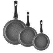 Zestawy garnków i patelni - Komplet patelni Magnat Stone z powłoką Qualum Basic 3-elemntowy  AMBITION - miniaturka - grafika 1