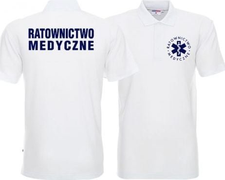 Promostars LPP - Koszulka Polo męska RATOWNICTWO MEDYCZNE biała