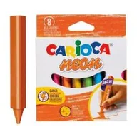 Przybory szkolne - Carioca Kredki świecowe maxi neon 8 kolorów - miniaturka - grafika 1