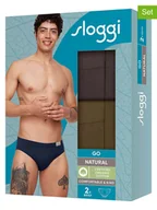 Majtki męskie - Sloggi Slipy (2 pary) "Go" w kolorze oliwkowo-brązowym - miniaturka - grafika 1