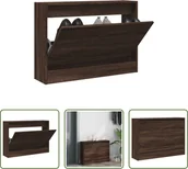 Szafki na buty - The Living Store Szafka na buty brązowy dąb 80x21x57 cm materiał drewnopochodny - miniaturka - grafika 1