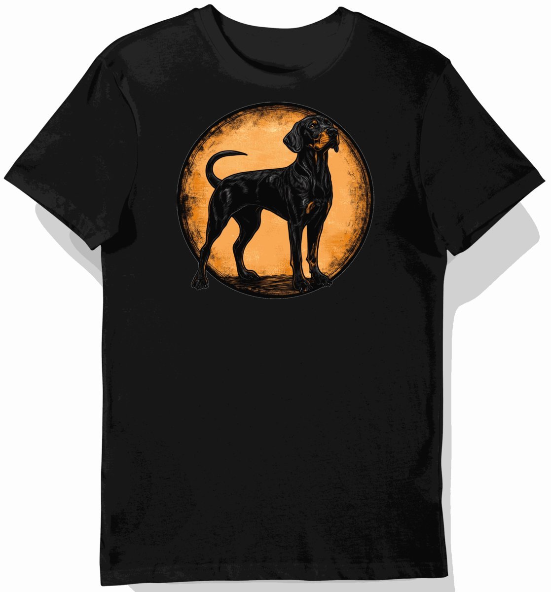 Koszulka męska czarna z motywem eleganckiego psa XL