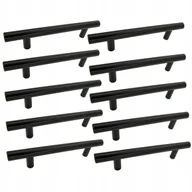 Meble modułowe i akcesoria - 10 x Uchwyt meblowy Reling 128 mm czarny Metalowy uchwyt do szafek szuflad - miniaturka - grafika 1
