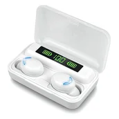 Słuchawki - Słuchawki bezprzewodowe, douszne LTC AS34 z powerbankiem, białe - miniaturka - grafika 1