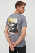 Koszulki męskie - Columbia t-shirt sportowy tech trail graphic kolor granatowy z nadrukiem - miniaturka - grafika 1