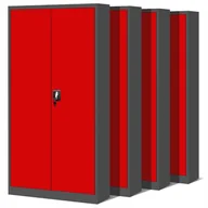 Szafy biurowe - Zestaw SET Szaf Metalowych 4 x JAN NOWAK Model JAN H 900x1950x400 Biurowa Szafka Na Akta: Antracytowo-Czerwona, Duża Szafa Do Biura, Na Dokumenty, S.. - miniaturka - grafika 1