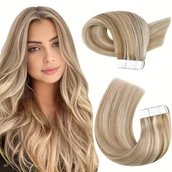 Pozostałe akcesoria fryzjerskie - TEMU Bezszwowa Niewidoczna Taśma do Przedłużania Włosów, Zestaw 10 szt. - Proste Syntetyczne Włosy w Kolorach Czarnym, Brązowym, Złotym, Czerwonym - miniaturka - grafika 1