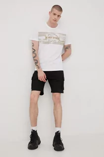 Koszulki męskie - Tom Tailor t-shirt bawełniany kolor biały z nadrukiem - grafika 1