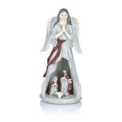 Ozdoby bożonarodzeniowe - ANIOŁ świecący światełko LED + Święta Rodzina | Kolekcja Favola | dekoracja piękny PREZENT na Święta | klasyczna ozdoba na BOŻE NARODZENIE - miniaturka - grafika 1