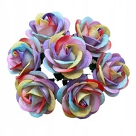 Zabawki kreatywne - Kwiaty papierowe RÓŻE kolorowe 35mm 25szt - miniaturka - grafika 1