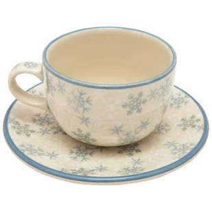 FILIŻANKA do herbaty kawy 200 ml ze spodkiem - Ceramika Artystyczna Bolesławiec - Filiżanki - miniaturka - grafika 1